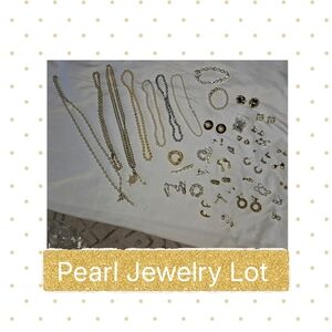 Elegant Gold & Silver Pearl Jewelry Lot Vintage